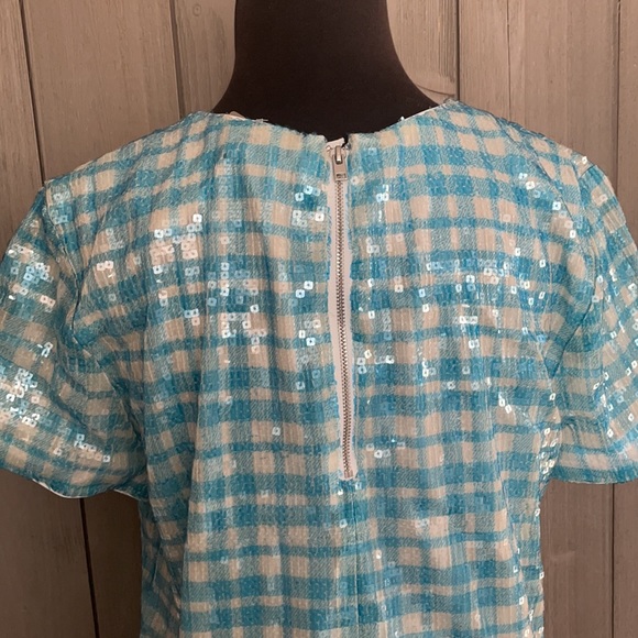 J. Crew Sequin Gingham Blouse - Picture 4 of 4